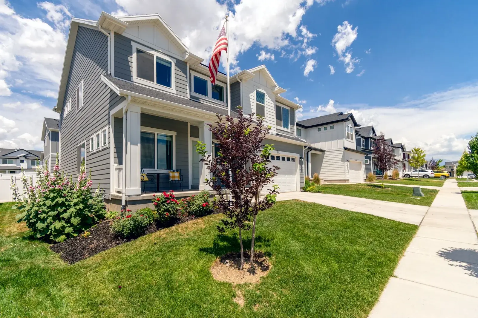 A modern suburban house with garden, the kind of home we buy in Aldine