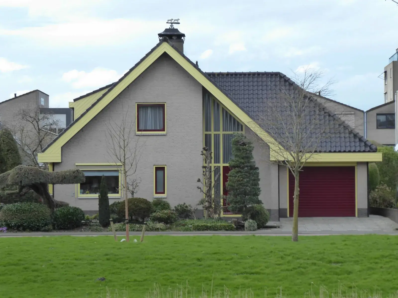 Contemporary house in suburb, the kind of home we buy in Wild Peach Village